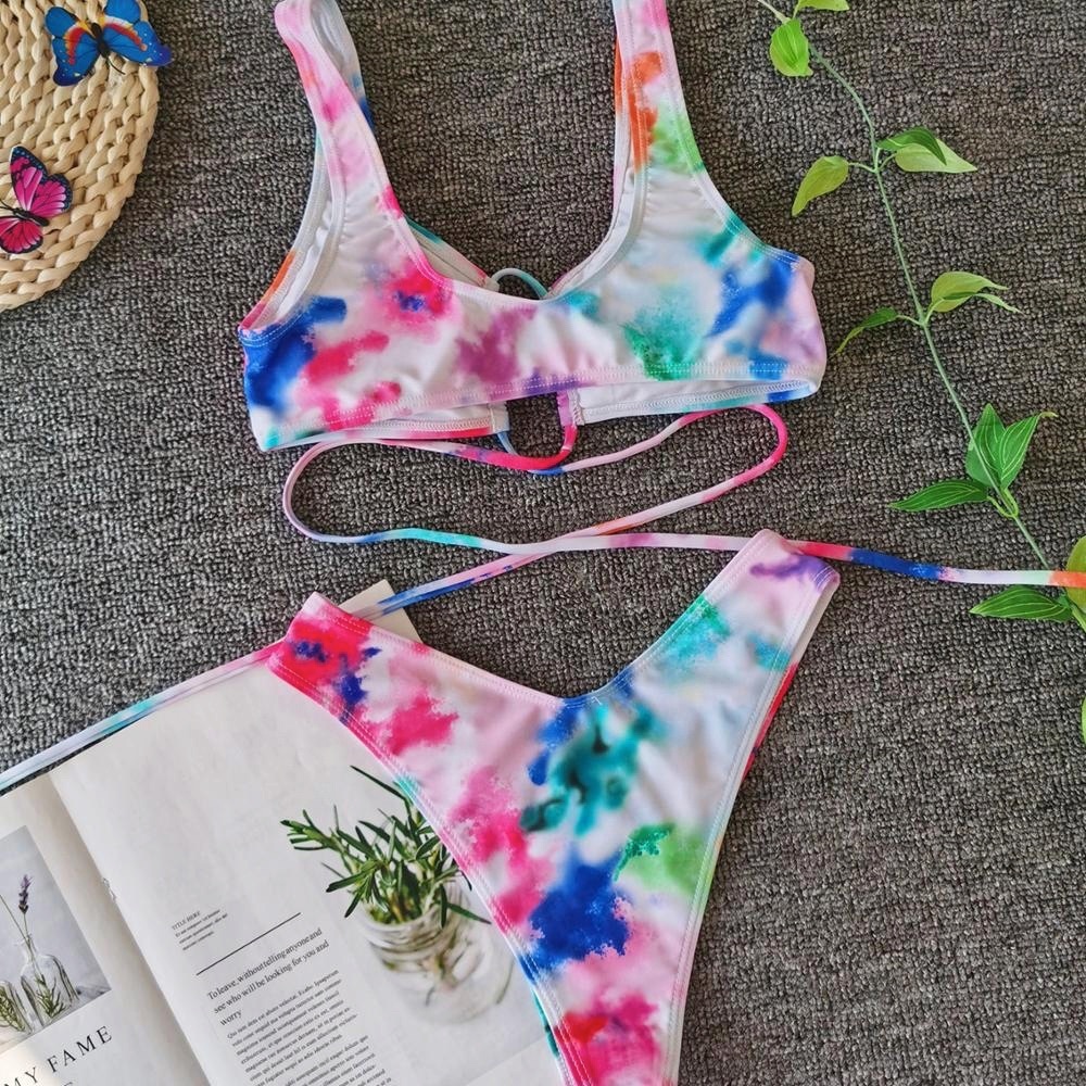 Tie dye 2 piece swimsuit